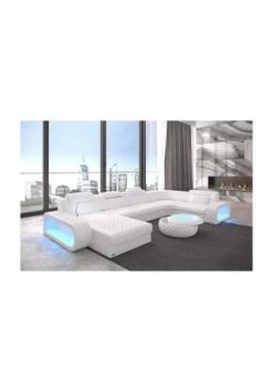 SOFA DREAMS Wohnlandschaft Leder Berlin Weiß