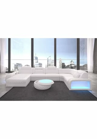 SOFA DREAMS Wohnlandschaft Leder Berlin Weiß 2 SOFA DREAMS Wohnlandschaft Leder Berlin Weiß – Bild 2