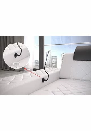 SOFA DREAMS Wohnlandschaft Leder Berlin Weiß 5 SOFA DREAMS Wohnlandschaft Leder Berlin Weiß – Bild 5