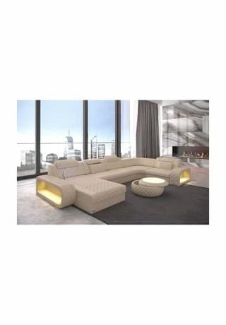 SOFA DREAMS Wohnlandschaft Leder Berlin Beige 1 SOFA DREAMS Wohnlandschaft Leder Berlin Beige