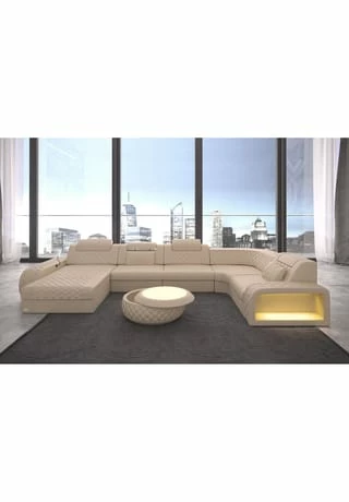 SOFA DREAMS Wohnlandschaft Leder Berlin Beige 2 SOFA DREAMS Wohnlandschaft Leder Berlin Beige – Bild 2