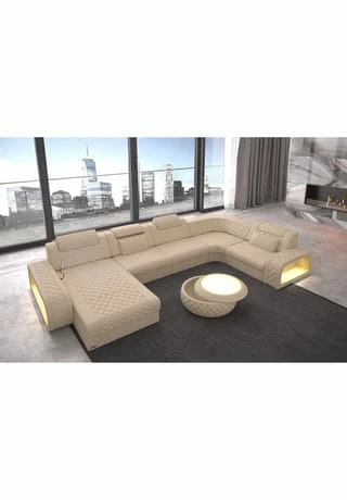 SOFA DREAMS Wohnlandschaft Leder Berlin Beige 3 SOFA DREAMS Wohnlandschaft Leder Berlin Beige – Bild 3