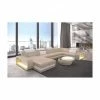 SOFA DREAMS Wohnlandschaft Leder Berlin Beige-weiß