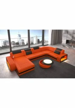SOFA DREAMS Wohnlandschaft Leder Berlin Orange-schwarz 8 SOFA DREAMS Wohnlandschaft Leder Berlin Orange-schwarz -Wohn-esszimmer Verkäufe unnamed file 346