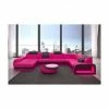 SOFA DREAMS Wohnlandschaft Leder Berlin Pink-schwarz