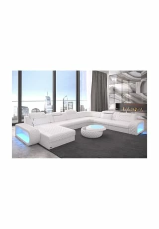 SOFA DREAMS XXL Wohnlandschaft Leder Berlin Weiß 1 SOFA DREAMS XXL Wohnlandschaft Leder Berlin Weiß