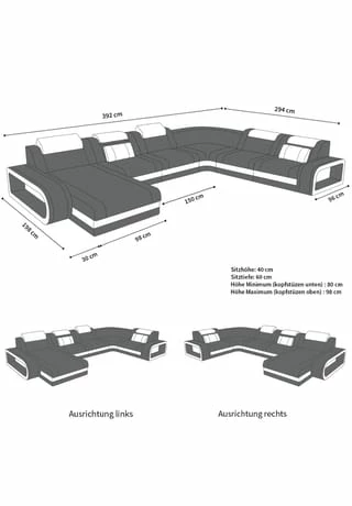 SOFA DREAMS XXL Wohnlandschaft Leder Berlin Weiß 4 SOFA DREAMS XXL Wohnlandschaft Leder Berlin Weiß – Bild 4