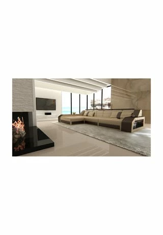 SOFA DREAMS Ecksofa Leder Arezzo Sandbeige-braun 1 SOFA DREAMS Ecksofa Leder Arezzo Sandbeige-braun