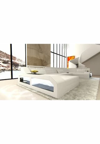 SOFA DREAMS Wohnlandschaft Leder Arezzo Weiß 3 SOFA DREAMS Wohnlandschaft Leder Arezzo Weiß – Bild 3