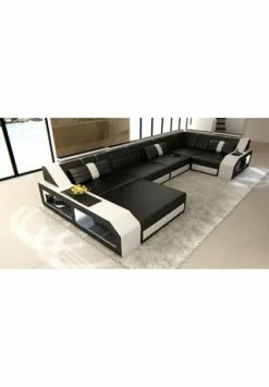 SOFA DREAMS Wohnlandschaft Leder Arezzo Schwarz-weiß -Wohn-esszimmer Verkäufe unnamed file 403