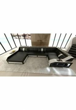 SOFA DREAMS Wohnlandschaft Leder Arezzo Schwarz-weiß -Wohn-esszimmer Verkäufe unnamed file 404