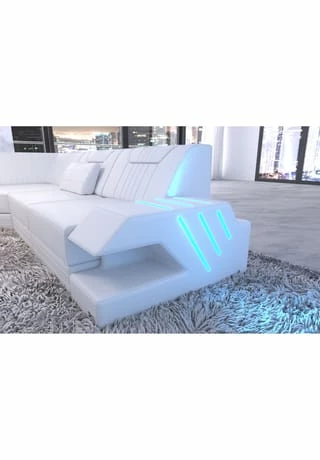 SOFA DREAMS XXL Wohnlandschaft Leder Venedig Weiß 2 SOFA DREAMS XXL Wohnlandschaft Leder Venedig Weiß – Bild 2