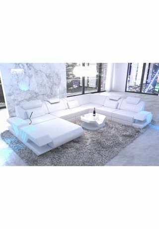 SOFA DREAMS XXL Wohnlandschaft Leder Venedig Weiß 3 SOFA DREAMS XXL Wohnlandschaft Leder Venedig Weiß – Bild 3