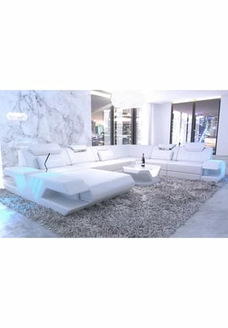 SOFA DREAMS XXL Wohnlandschaft Leder Venedig Weiß 4 SOFA DREAMS XXL Wohnlandschaft Leder Venedig Weiß – Bild 4