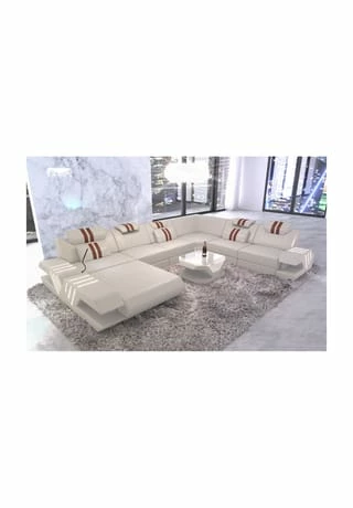 SOFA DREAMS XXL Wohnlandschaft Leder Venedig Beige-braun 1 SOFA DREAMS XXL Wohnlandschaft Leder Venedig Beige-braun