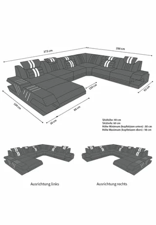 SOFA DREAMS XXL Wohnlandschaft Leder Venedig Braun-weiss 5 SOFA DREAMS XXL Wohnlandschaft Leder Venedig Braun-weiss – Bild 5