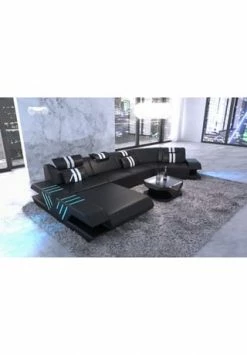 SOFA DREAMS Wohnlandschaft Leder Venedig C Schwarz-weiß 7 SOFA DREAMS Wohnlandschaft Leder Venedig C Schwarz-weiß -Wohn-esszimmer Verkäufe unnamed file 456