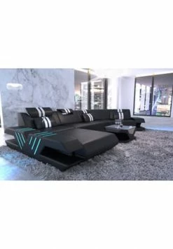 SOFA DREAMS Wohnlandschaft Leder Venedig C Schwarz-weiß 8 SOFA DREAMS Wohnlandschaft Leder Venedig C Schwarz-weiß -Wohn-esszimmer Verkäufe unnamed file 457
