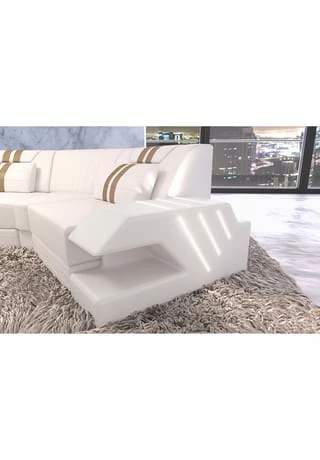 SOFA DREAMS Wohnlandschaft Leder Venedig C Weiss-sandbeige 2 SOFA DREAMS Wohnlandschaft Leder Venedig C Weiss-sandbeige – Bild 2