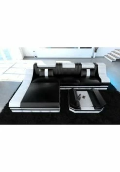 SOFA DREAMS Ecksofa Leder Turino Schwarz-weiß -Wohn-esszimmer Verkäufe unnamed file 481