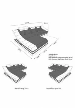 SOFA DREAMS Ecksofa Leder Turino Schwarz-weiß -Wohn-esszimmer Verkäufe unnamed file 484