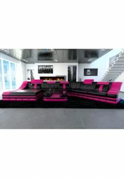 SOFA DREAMS Wohnlandschaft Leder Turino CL Schwarz-pink 8 SOFA DREAMS Wohnlandschaft Leder Turino CL Schwarz-pink -Wohn-esszimmer Verkäufe unnamed file 487