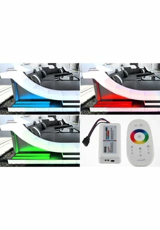 SOFA DREAMS Wohnlandschaft Leder Turino CL Schwarz-pink 4 SOFA DREAMS Wohnlandschaft Leder Turino CL Schwarz-pink – Bild 4