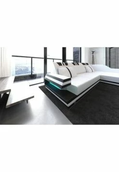 SOFA DREAMS Ecksofa Leder Ravenna Weiß-schwarz -Wohn-esszimmer Verkäufe unnamed file 498