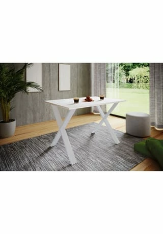 VCM. - My Home Premium Holz Esstisch Küchentisch Speisetisch Tisch Xona X Weiß 2 VCM. - My Home Premium Holz Esstisch Küchentisch Speisetisch Tisch Xona X Weiß – Bild 2