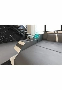 SOFA DREAMS Ecksofa Leder Ravenna Grau-schwarz 8 SOFA DREAMS Ecksofa Leder Ravenna Grau-schwarz -Wohn-esszimmer Verkäufe unnamed file 504