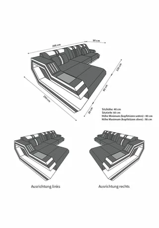 SOFA DREAMS Ecksofa Leder Ravenna Grau-schwarz 5 SOFA DREAMS Ecksofa Leder Ravenna Grau-schwarz – Bild 5