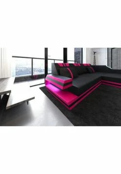 SOFA DREAMS Ecksofa Leder Ravenna Schwarz-pink 7 SOFA DREAMS Ecksofa Leder Ravenna Schwarz-pink -Wohn-esszimmer Verkäufe unnamed file 518