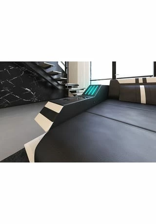 SOFA DREAMS Wohnlandschaft Leder Ravenna Schwarz-weiß 3 SOFA DREAMS Wohnlandschaft Leder Ravenna Schwarz-weiß – Bild 3