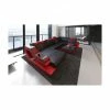 SOFA DREAMS Wohnlandschaft Leder Ravenna Schwarz-rot