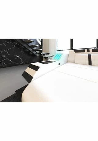 SOFA DREAMS Wohnlandschaft Leder Ravenna Weiß-schwarz 4 SOFA DREAMS Wohnlandschaft Leder Ravenna Weiß-schwarz – Bild 4