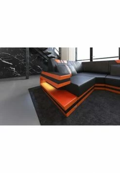 SOFA DREAMS Wohnlandschaft Leder Ravenna Schwarz-orange 8 SOFA DREAMS Wohnlandschaft Leder Ravenna Schwarz-orange -Wohn-esszimmer Verkäufe unnamed file 541