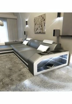 SOFA DREAMS Ecksofa Leder Prato Grau-weiß -Wohn-esszimmer Verkäufe unnamed file 563