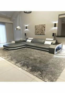 SOFA DREAMS Ecksofa Leder Prato Grau-weiß -Wohn-esszimmer Verkäufe unnamed file 564