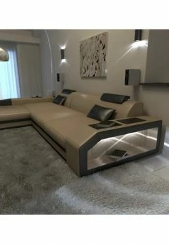 SOFA DREAMS Ecksofa Leder Prato Sandbeige-schwarz 7 SOFA DREAMS Ecksofa Leder Prato Sandbeige-schwarz -Wohn-esszimmer Verkäufe unnamed file 572