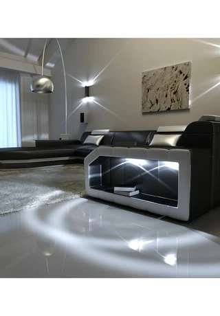 SOFA DREAMS Wohnlandschaft Leder Presto Schwarz-weiß 5 SOFA DREAMS Wohnlandschaft Leder Presto Schwarz-weiß – Bild 5