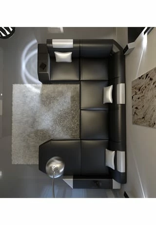 SOFA DREAMS Wohnlandschaft Leder Presto Schwarz-weiß 6 SOFA DREAMS Wohnlandschaft Leder Presto Schwarz-weiß – Bild 6