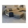 SOFA DREAMS Wohnlandschaft Leder Presto Sandbeige-schwarz