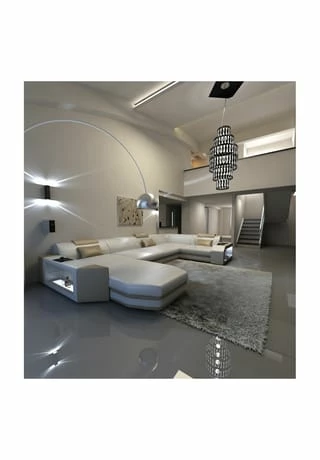 SOFA DREAMS Wohnlandschaft Leder Presto Weiss-sandbeige 1 SOFA DREAMS Wohnlandschaft Leder Presto Weiss-sandbeige