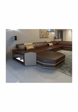 SOFA DREAMS Wohnlandschaft Leder Presto Braun-sandbeige 1 SOFA DREAMS Wohnlandschaft Leder Presto Braun-sandbeige