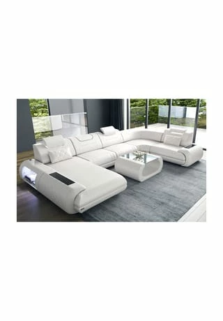 SOFA DREAMS Wohnlandschaft Leder Rimini Weiß 1 SOFA DREAMS Wohnlandschaft Leder Rimini Weiß