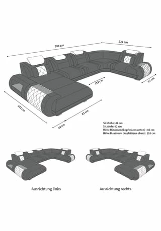 SOFA DREAMS Wohnlandschaft Leder Rimini Weiß 7 SOFA DREAMS Wohnlandschaft Leder Rimini Weiß – Bild 7