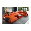 SOFA DREAMS Wohnlandschaft Leder Rimini Orange-schwarz