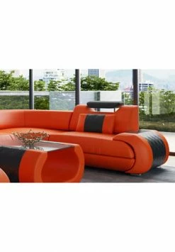SOFA DREAMS Wohnlandschaft Leder Rimini Orange-schwarz 10 SOFA DREAMS Wohnlandschaft Leder Rimini Orange-schwarz -Wohn-esszimmer Verkäufe unnamed file 622