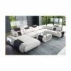 SOFA DREAMS Wohnlandschaft Leder Rimini Weiss-braun