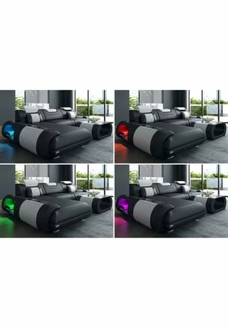 SOFA DREAMS XXL Wohnlandschaft Leder Rimini Schwarz 6 SOFA DREAMS XXL Wohnlandschaft Leder Rimini Schwarz – Bild 6